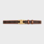Celine Women Medium with Bborder Triomphe Belt in Triomphe Canvas and Calfskin