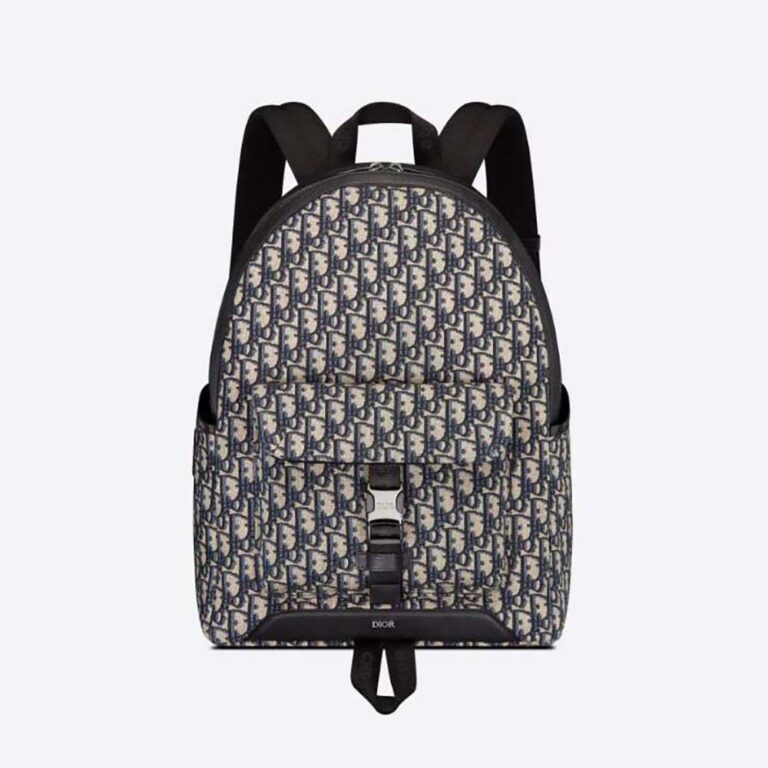 Dior Men Explorer Backpack Beige and Black Dior Oblique Jacquard