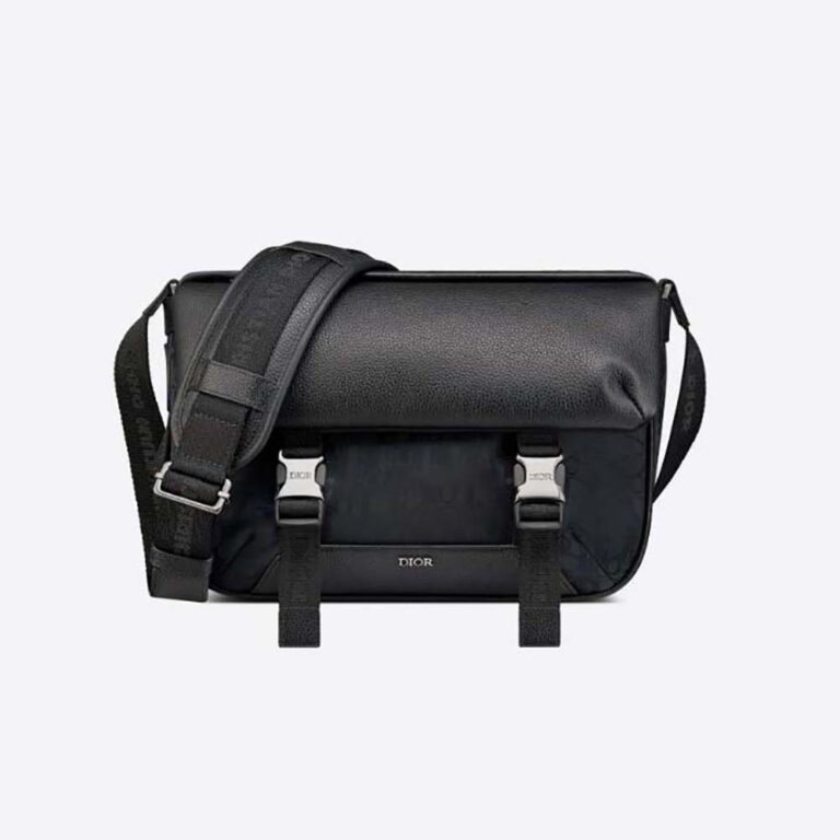 Dior Men Explorer Messenger Bag Black Dior Oblique Mirage Technical Fabric and Grained Calfskin