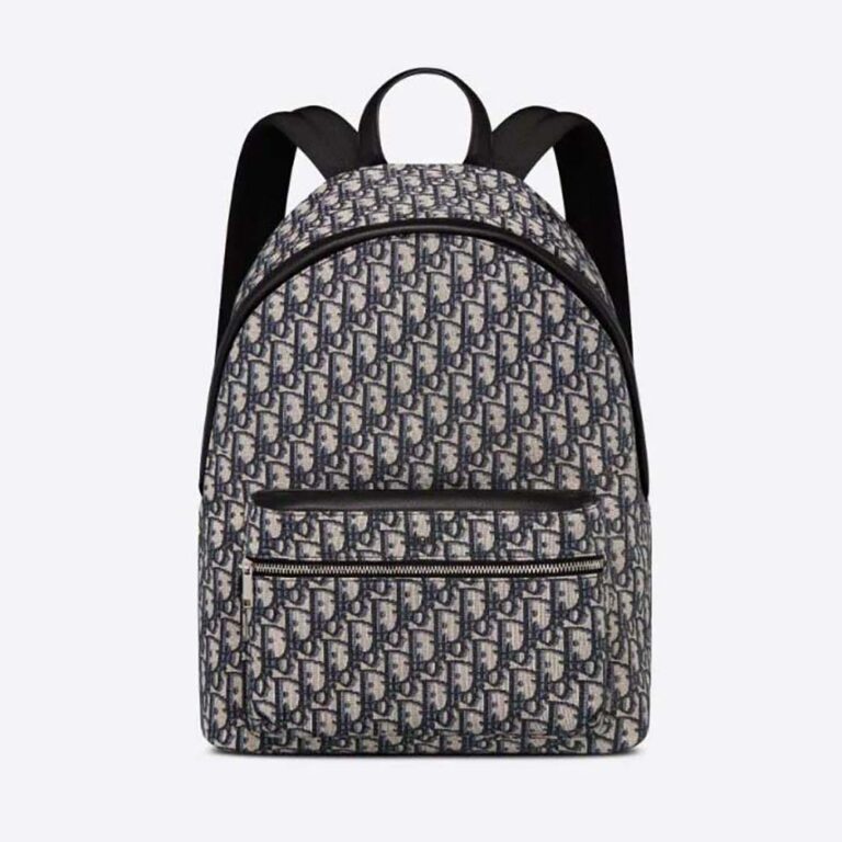 Dior Men Rider Backpack Beige and Black Dior Oblique Jacquard