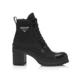 Prada Women Brushed Leather and Nylon Booties
