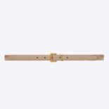 Saint Laurent YSL Women Cassandre Thin Belt with Square Buckle in Lacquered Leather