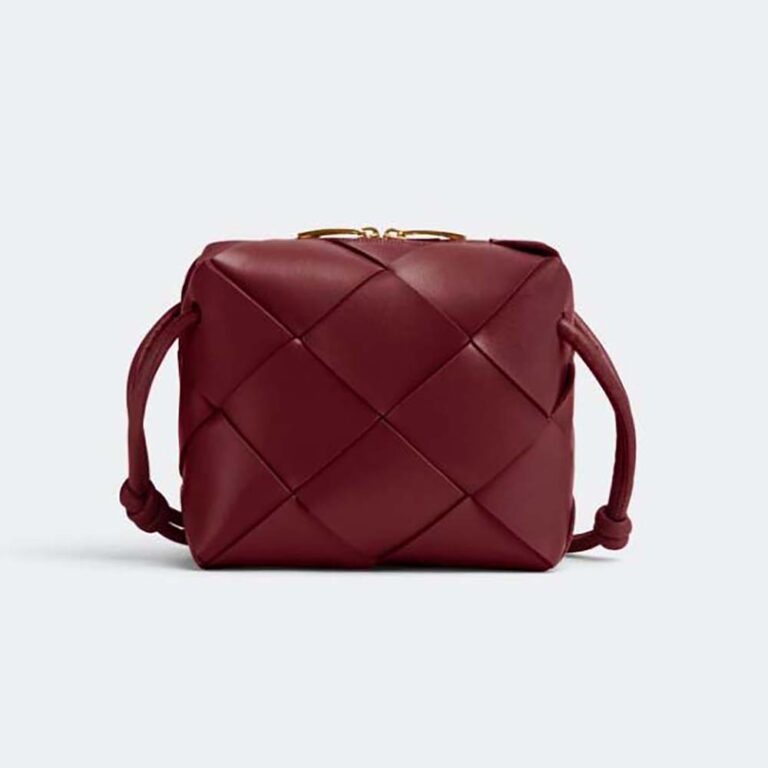 Bottega Veneta Women Mini Cassette Camera Bag-Maroon