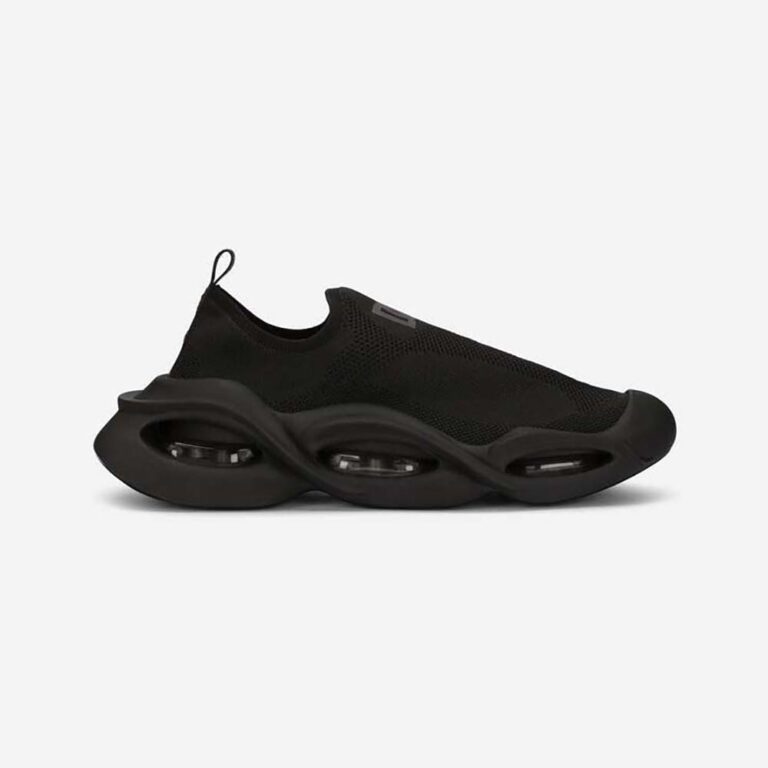 Dolce Gabbana D&G Unisex Stretch Mesh Wave Sneakers-Black