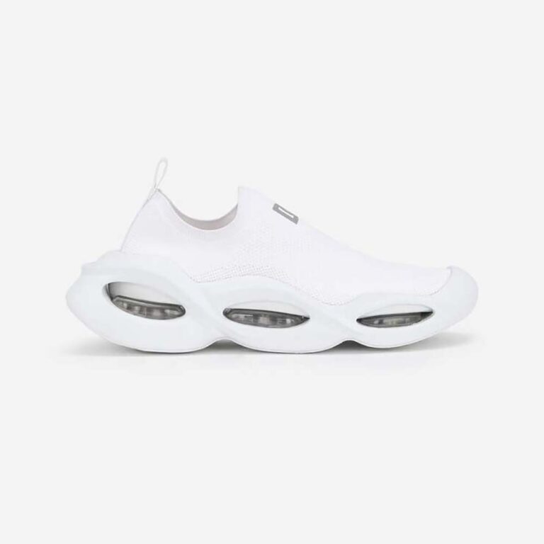 Dolce Gabbana D&G Unisex Stretch Mesh Wave Sneakers-White