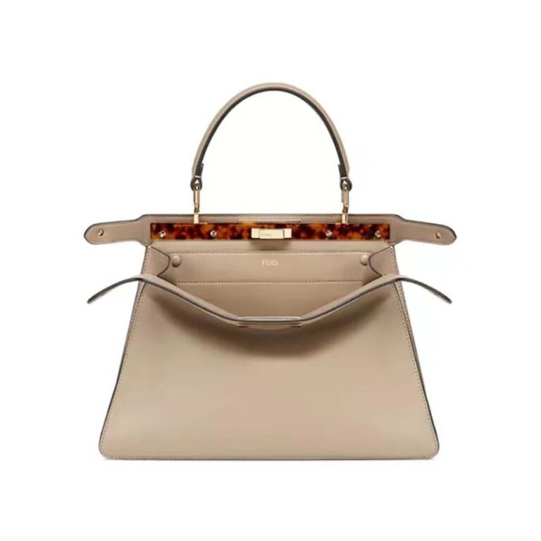 Fendi Women Peekaboo Iseeu Medium Leather Bag-Brown