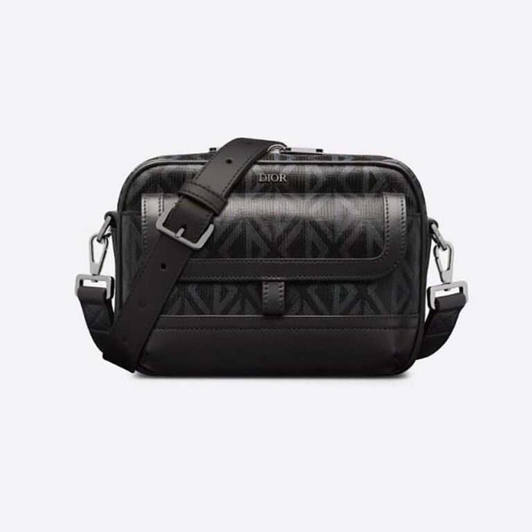 Dior Women Hit the Road Messenger Pouch Black CD Diamond Canvas and Smooth Calfskin