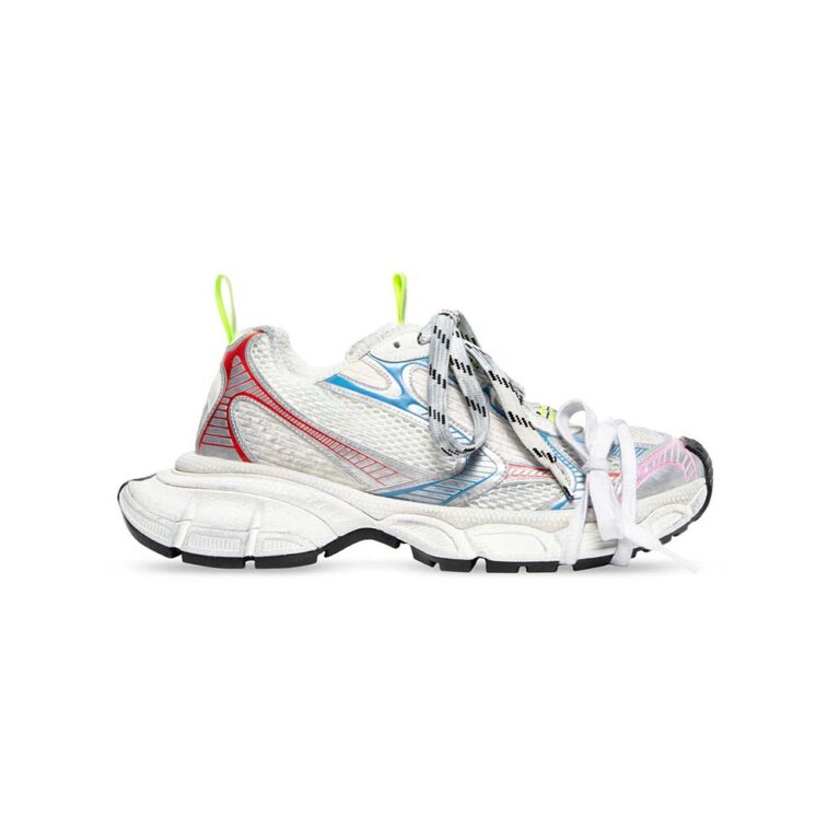Balenciaga Unisex 3XL Sneaker in White Red and Blue Mesh and Polyurethane