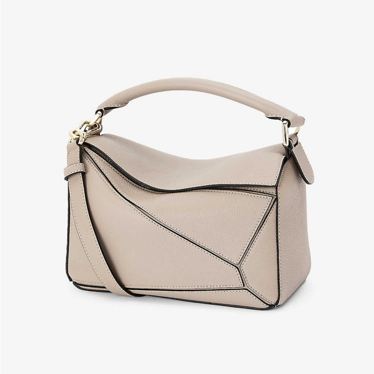 Loewe Women Puzzle Small Bag in Classic Calf Leather-Beige