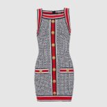 Balmain Women Short Monogrammed Knit Dress