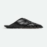 Bottega Veneta Women Alfie Slipper Open-back Intreccio Leather Slippers-Black