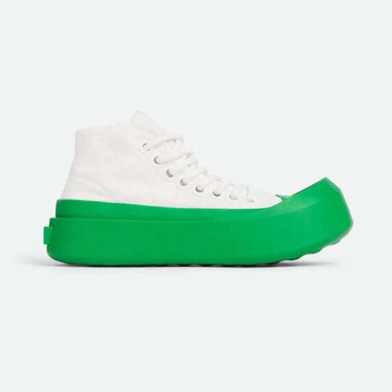 Bottega Veneta Women Jumbo Sneaker Nylon High Top Lace-up Sneakers-Green