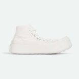 Bottega Veneta Women Jumbo Sneaker Nylon High Top Lace-up Sneakers-White