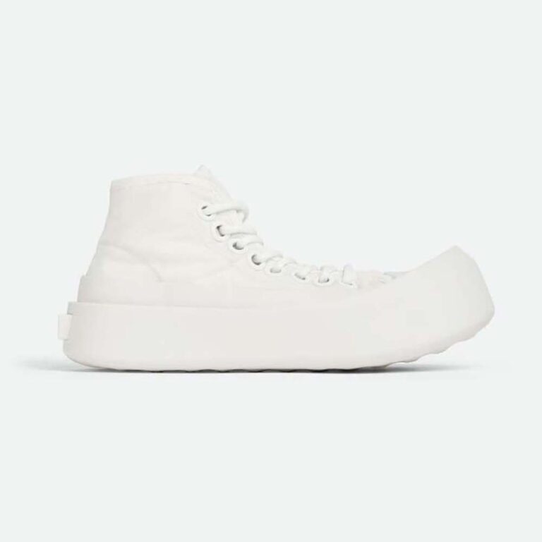 Bottega Veneta Women Jumbo Sneaker Nylon High Top Lace-up Sneakers-White