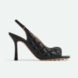 Bottega Veneta Women Padded Slingback Sandal in 9 cm Heel Height-Black
