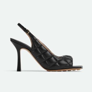 Bottega Veneta Women Padded Slingback Sandal in 9 cm Heel Height-Black