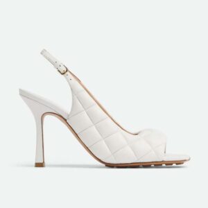 Bottega Veneta Women Padded Slingback Sandal in 9 cm Heel Height-White