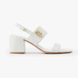 Burberry Women Monogram Motif Leather Sandals-White