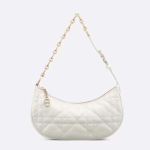 Dior Women CD Lounge Bag Latte Supple Macrocannage Lambskin