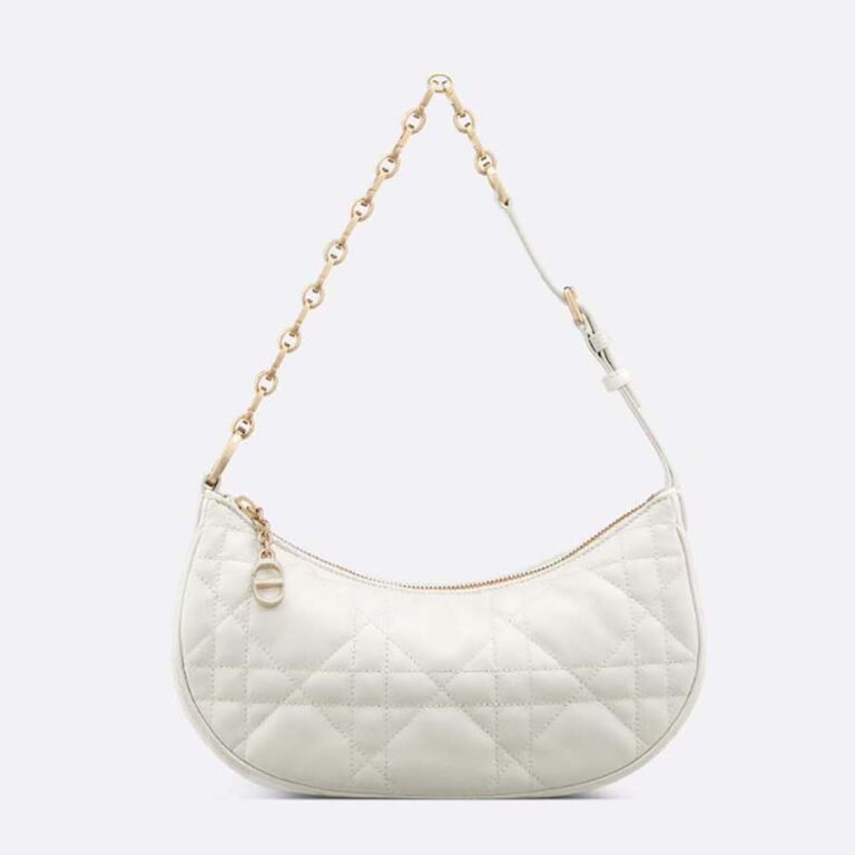 Dior Women CD Lounge Bag Latte Supple Macrocannage Lambskin