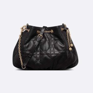 Dior Women Medium Dior Ammi Bag Black Supple Macrocannage Lambskin