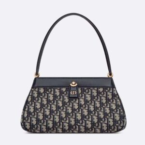 Dior Women Medium Dior Key Bag Blue Dior Oblique Jacquard