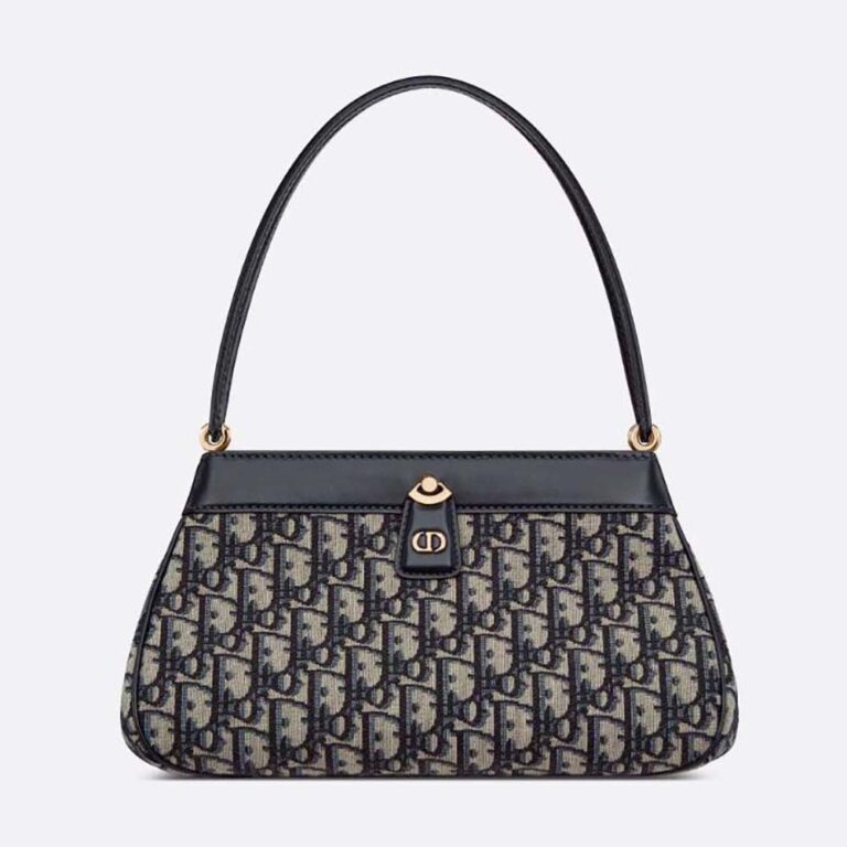 Dior Women Medium Dior Key Bag Blue Dior Oblique Jacquard