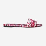 Dolce Gabbana D&G Women Printed Canvas Slides-Red