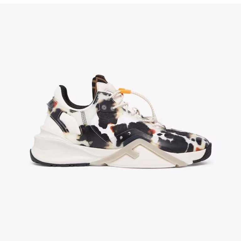 Fendi Men Flow White Fabric Low-tops