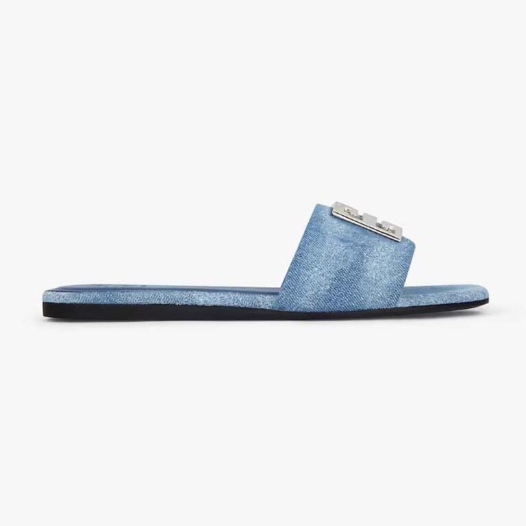 Givenchy Women 4G Mules in Washed Denim-Blue