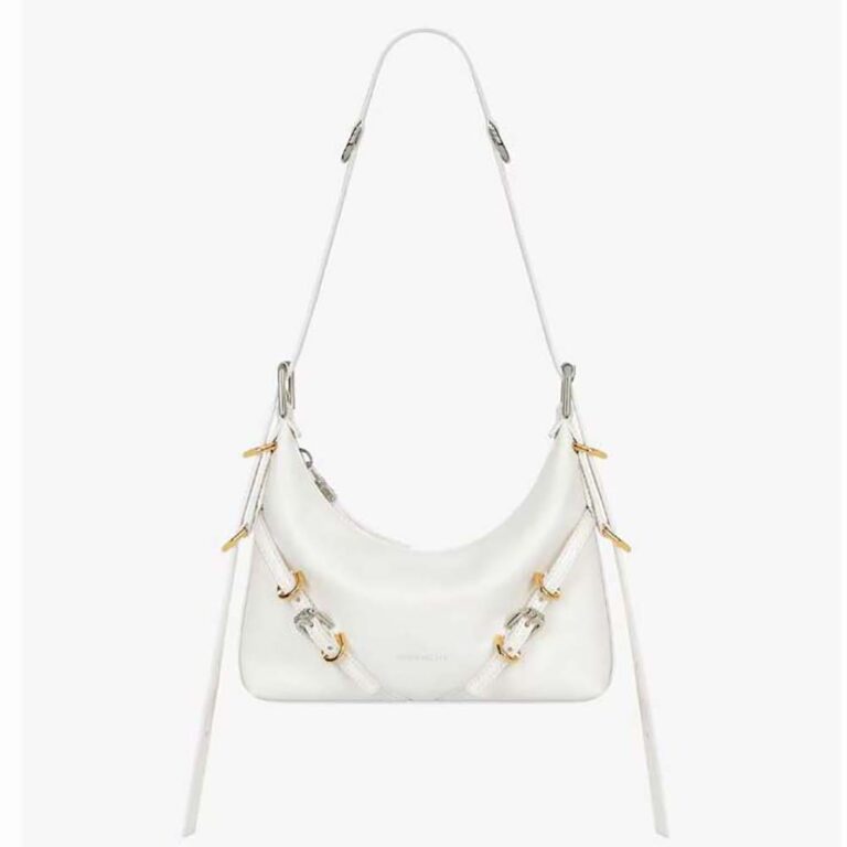 Givenchy Women Mini Voyou Bag in Leather-White