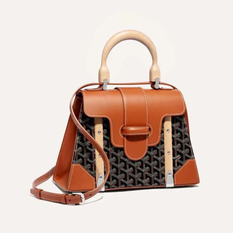 Goyard Women Sac Saïgon PM in Toile Goyardine & Clamecy Calfskin-Brown