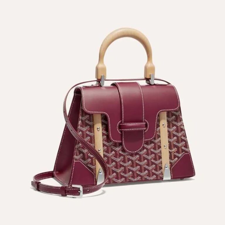 Goyard Women Sac Saïgon PM in Toile Goyardine & Clamecy Calfskin-Maroon