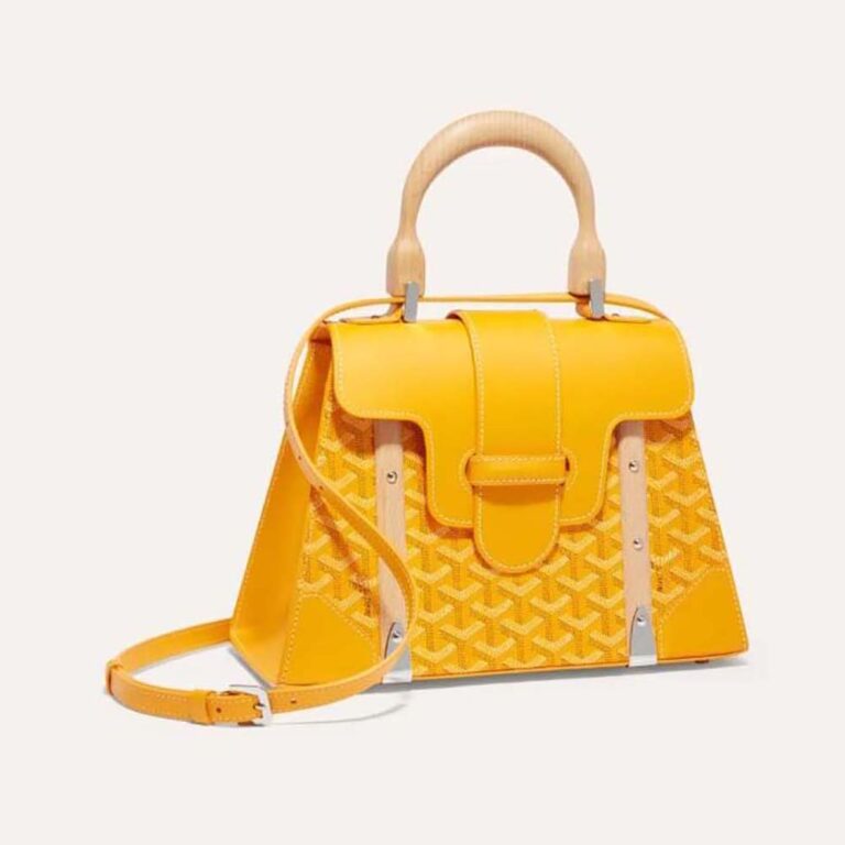 Goyard Women Sac Saïgon PM in Toile Goyardine & Clamecy Calfskin-Yellow