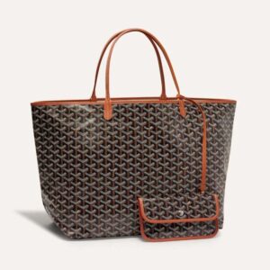 Goyard Women Sac Saint Louis GM in Goyardine Canvas & Chevroches Calfskin-Brown