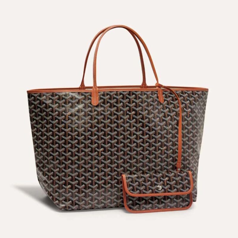 Goyard Women Sac Saint Louis GM in Goyardine Canvas & Chevroches Calfskin-Brown