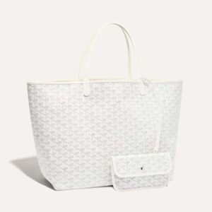 Goyard Women Sac Saint Louis GM in Goyardine Canvas & Chevroches Calfskin-White