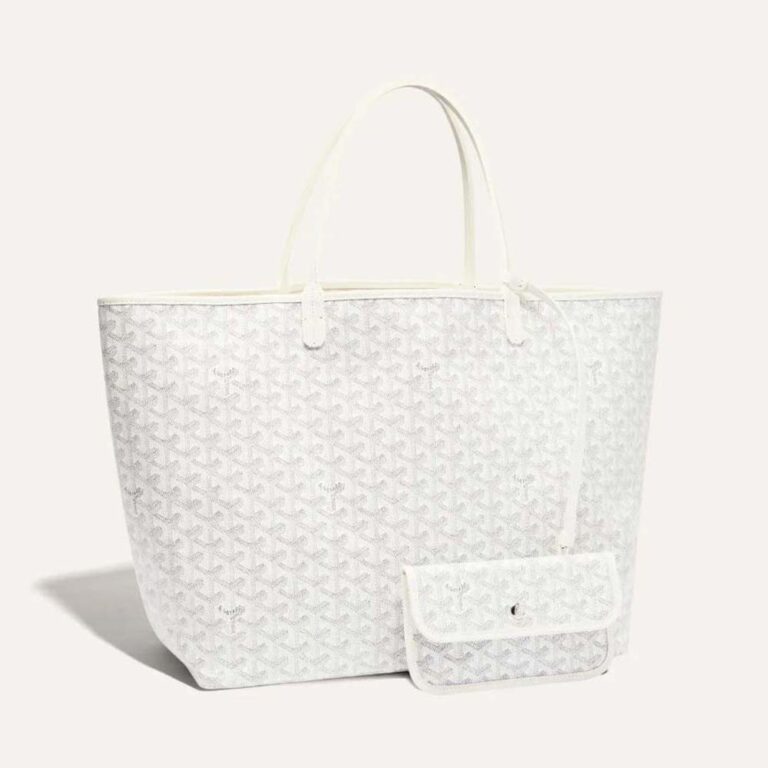 Goyard Women Sac Saint Louis GM in Goyardine Canvas & Chevroches Calfskin-White