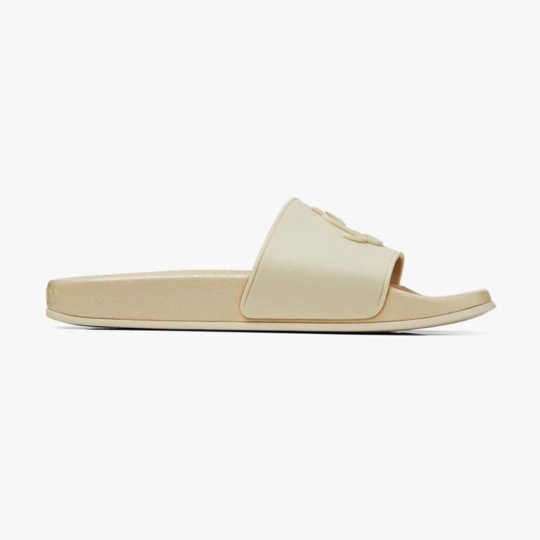 Jimmy Choo Women Port/F Barley Rubber Slides with JC Monogram
