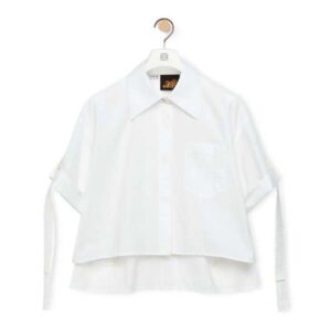 Loewe Women Cropped Workwear Shirt in Cotton