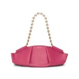 Loewe Women Small Paseo Bag in Shiny Nappa Calfskin with Chain-Rose