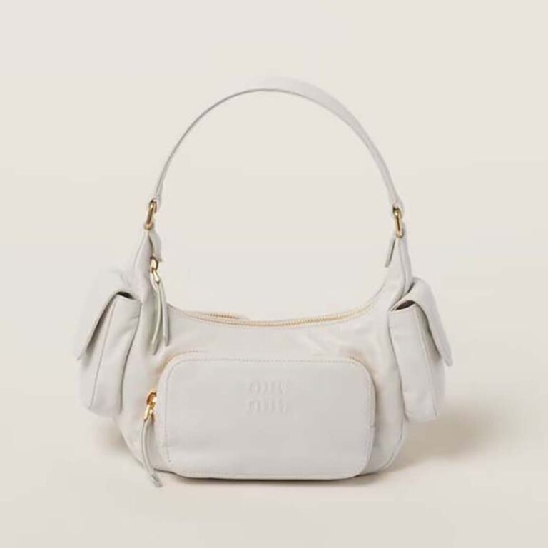 Miu Miu Women Nappa Leather Pocket Bag-White