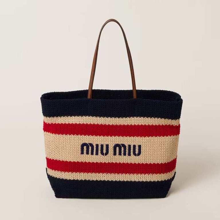 Miu Miu Women Woven Fabric Tote Bag-Black
