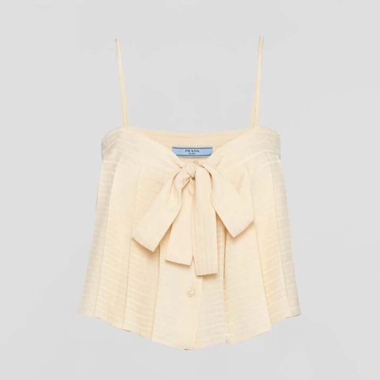 Prada Women Crêpe de Chine Jacquard Top