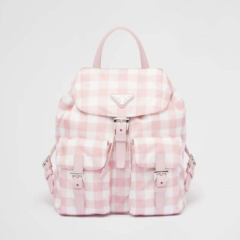 Prada Women Small Printed Re-Nylon Backpack-Pink