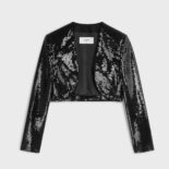 Celine Women Embroidered Bolero in Wool Gabardine