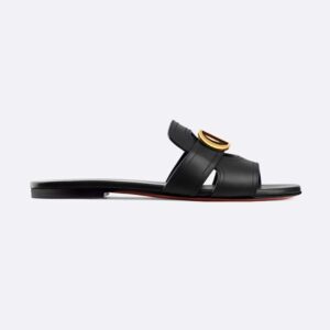 Dior Women 30 Montaigne Slide Black Calfskin