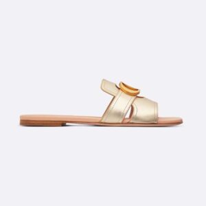 Dior Women 30 Montaigne Slide Platinum-Tone Metallic Calfskin
