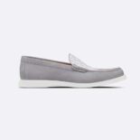 Dior Men Granville Loafer Dior Gray Suede and Dior Oblique Jacquard