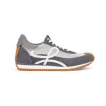Loewe Unisex Flow Runner in Nylon and Calfskin-Silver